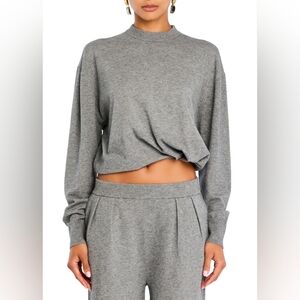 Ser.O.Ya Autumn Knit Sweater Top Size Small Heathered Grey Mock Neck